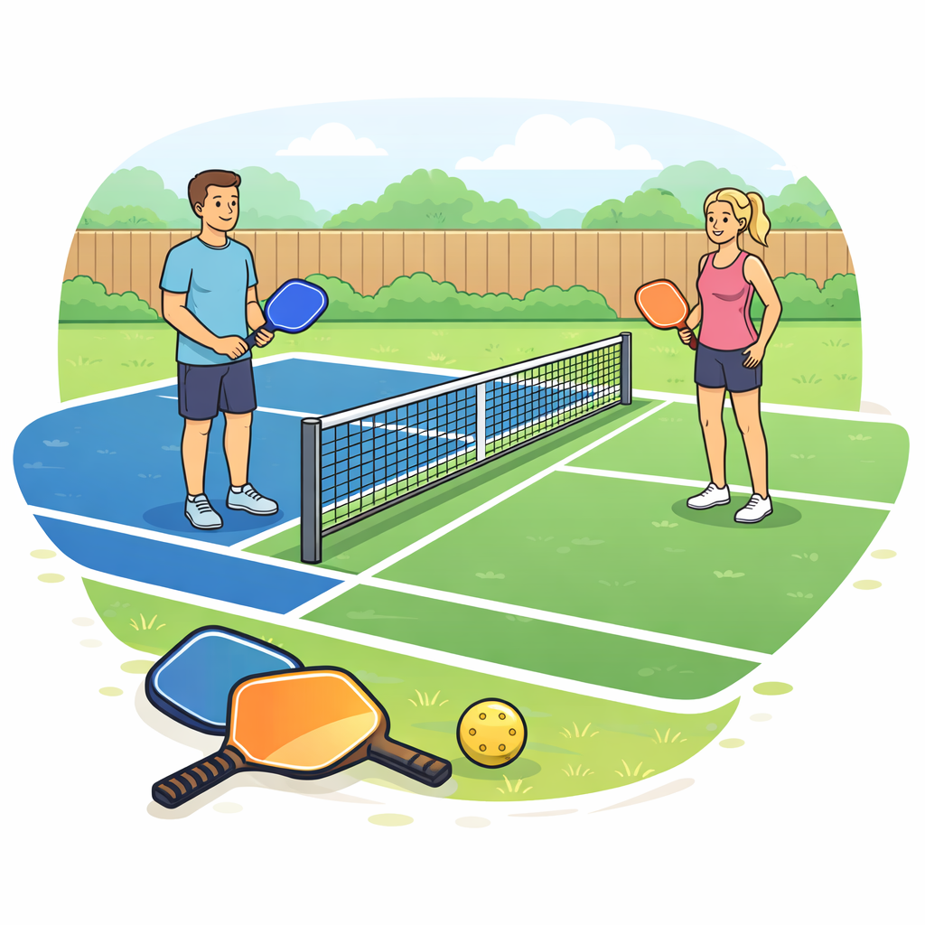 Pickleball court installation in a residential backyard